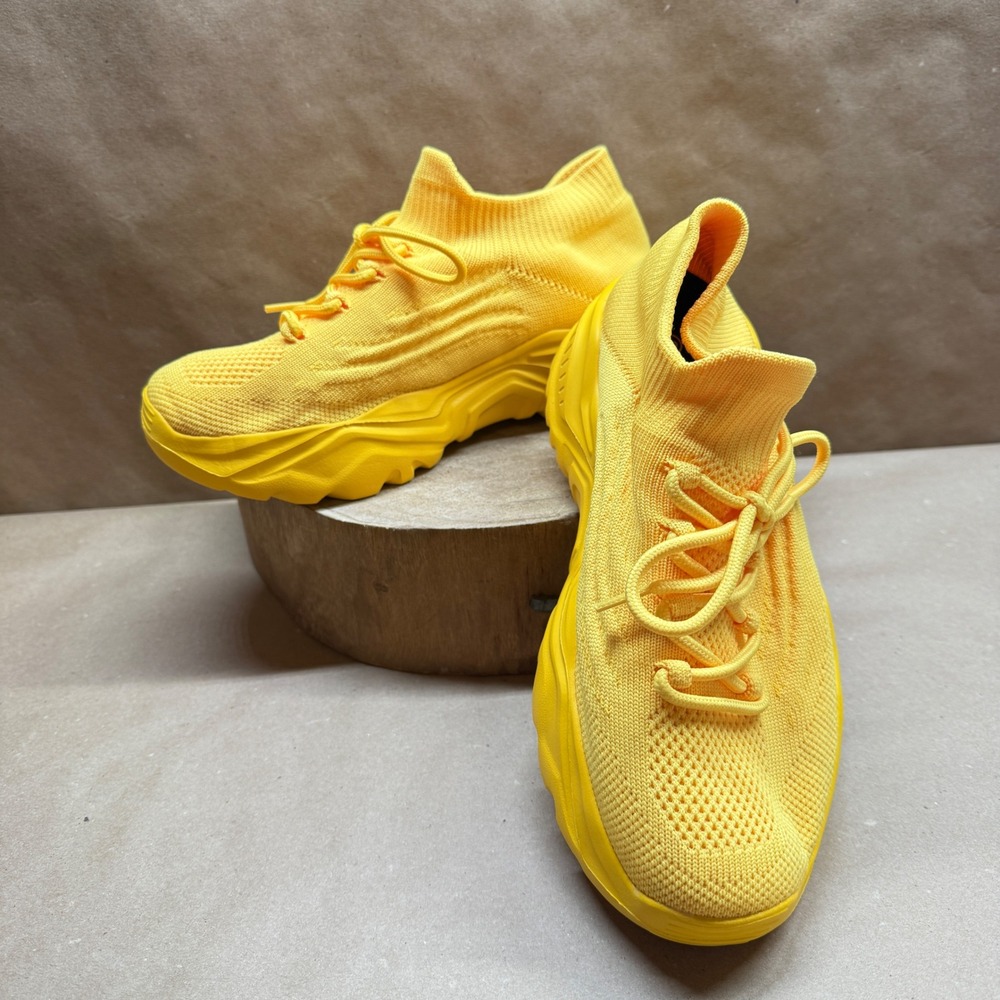 Nurse Babes Ortho Cloud Yellow Knit Athletic Sneakers Womens Size 8 EUR 39